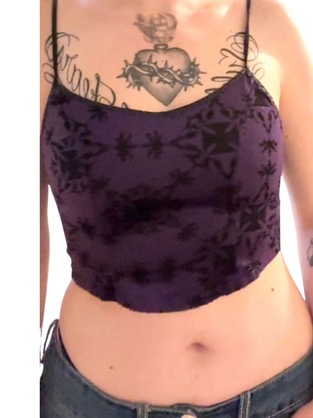 Iron Cross Velvet Fur Lip Service Summer cropped corset tank top - Picture 3 of 3